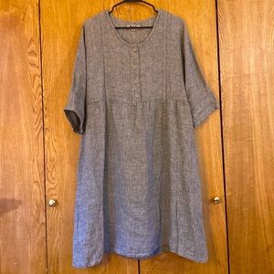 Flax Long Sleeved Linen Dress